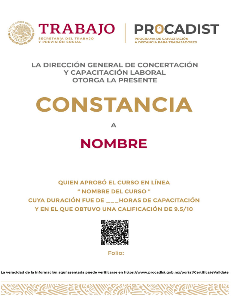 certificado oficial STPS